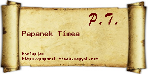 Papanek Tímea névjegykártya